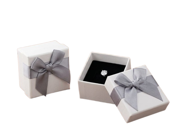 Anillo Blanco con Gris - 5 x 5 x 3